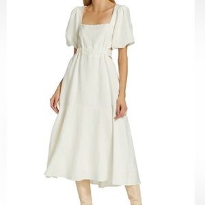 ASTR White Tiered A-Line Maxi Dress for Resort Wear